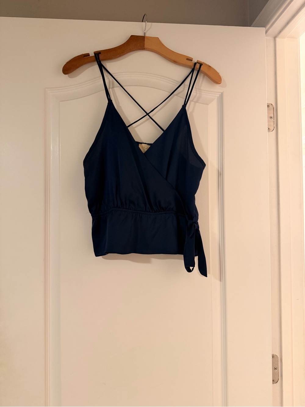 Blush Navy Wrap Camisole with Crisscross Straps